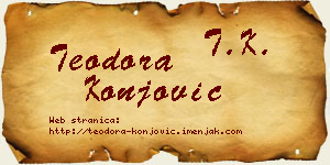 Teodora Konjović vizit kartica
